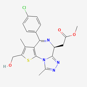 molecular formula C20H19ClN4O3S B2662154 (S)-Methyl 2-(4-(4-chlorophenyl)-2-(hydroxymethyl)-3,9-dimethyl-6H-thieno[3,2-f][1,2,4]triazolo[4,3-a][1,4]diazepin-6-yl)acetate CAS No. 916491-91-3
