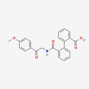 molecular formula C23H19NO5 B2662155 2'-((2-(4-Methoxyphenyl)-2-oxoethyl)carbamoyl)-[1,1'-biphenyl]-2-carboxylic acid CAS No. 2034390-98-0