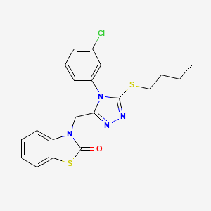 molecular formula C20H19ClN4OS2 B2662157 3-((5-(butylthio)-4-(3-chlorophenyl)-4H-1,2,4-triazol-3-yl)methyl)benzo[d]thiazol-2(3H)-one CAS No. 847403-40-1