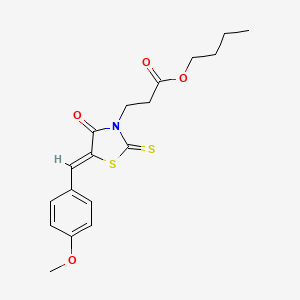butyl 3-[(5Z)-5-[(4-methoxyphenyl)methylidene]-4-oxo-2-sulfanylidene-1,3-thiazolidin-3-yl]propanoate