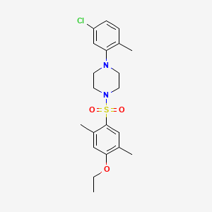 molecular formula C21H27ClN2O3S B2662166 1-(5-Chloro-2-methylphenyl)-4-(4-ethoxy-2,5-dimethylbenzenesulfonyl)piperazine CAS No. 708245-40-3