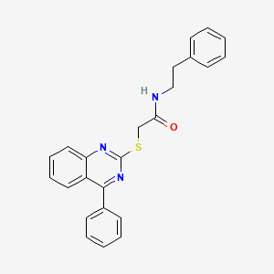 molecular formula C24H21N3OS B2662168 N-(2-苯乙基)-2-[(4-苯基喹唑啉-2-基)硫代]乙酰胺 CAS No. 709617-46-9