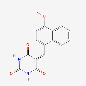 molecular formula C16H12N2O4 B2662174 5-[(4-Methoxynaphthalen-1-yl)methylidene]-1,3-diazinane-2,4,6-trione CAS No. 690652-20-1