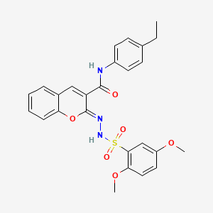 (2Z)-2-[(2,5-dimethoxyphenyl)sulfonylhydrazinylidene]-N-(4-ethylphenyl)chromene-3-carboxamide