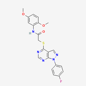 molecular formula C21H18FN5O3S B2662199 N-(2,5-dimethoxyphenyl)-2-((1-(4-fluorophenyl)-1H-pyrazolo[3,4-d]pyrimidin-4-yl)thio)acetamide CAS No. 893935-93-8