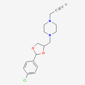 B2662201 1-{[2-(4-Chlorophenyl)-1,3-dioxolan-4-yl]methyl}-4-(prop-2-yn-1-yl)piperazine CAS No. 1797277-84-9