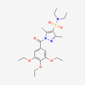 B2662206 N,N-diethyl-3,5-dimethyl-1-(3,4,5-triethoxybenzoyl)-1H-pyrazole-4-sulfonamide CAS No. 1019105-61-3