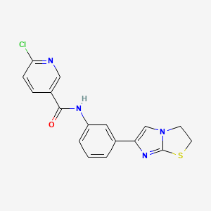 molecular formula C17H13ClN4OS B2662207 6-氯-N-(3-(2,3-二氢咪唑并[2,1-b]噻唑-6-基)苯基)烟酰胺 CAS No. 893974-41-9