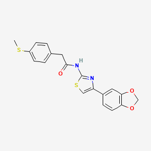 molecular formula C19H16N2O3S2 B2662208 N-(4-(benzo[d][1,3]dioxol-5-yl)thiazol-2-yl)-2-(4-(methylthio)phenyl)acetamide CAS No. 941883-05-2