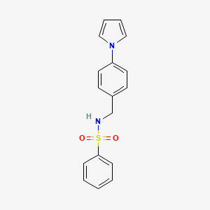 molecular formula C17H16N2O2S B2662211 N-[4-(1H-pyrrol-1-yl)benzyl]benzenesulfonamide CAS No. 866010-77-7