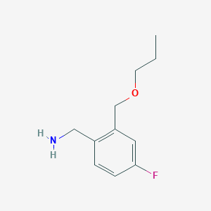 molecular formula C11H16FNO B2662214 [4-氟-2-(丙氧基甲基)苯基]甲胺 CAS No. 1340335-51-4