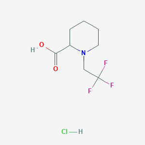 molecular formula C8H13ClF3NO2 B2662215 1-(2,2,2-三氟乙基)哌啶-2-羧酸盐酸盐 CAS No. 2031822-27-0