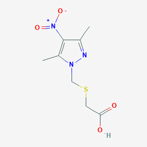 molecular formula C8H11N3O4S B2662218 2-(((3,5-二甲基-4-硝基-1H-吡唑-1-基)甲基)硫)乙酸 CAS No. 1006957-05-6