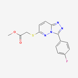 molecular formula C14H11FN4O2S B2662220 methyl 2-{[3-(4-fluorophenyl)-[1,2,4]triazolo[4,3-b]pyridazin-6-yl]sulfanyl}acetate CAS No. 852374-27-7