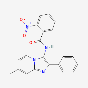 molecular formula C21H16N4O3 B2662221 N-(7-methyl-2-phenylimidazo[1,2-a]pyridin-3-yl)-2-nitrobenzamide CAS No. 373374-59-5