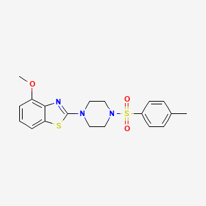 molecular formula C19H21N3O3S2 B2662223 4-Methoxy-2-(4-tosylpiperazin-1-yl)benzo[d]thiazole CAS No. 941878-97-3