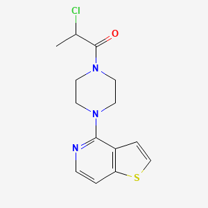 molecular formula C14H16ClN3OS B2662229 2-Chloro-1-(4-thieno[3,2-c]pyridin-4-ylpiperazin-1-yl)propan-1-one CAS No. 2411268-98-7