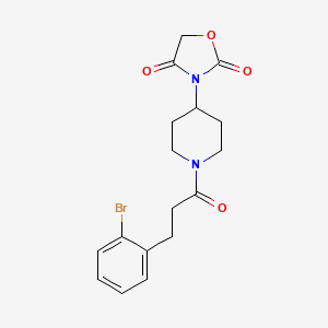 molecular formula C17H19BrN2O4 B2662232 3-(1-(3-(2-溴苯基)丙酰)哌啶-4-基)噁唑烷-2,4-二酮 CAS No. 2034274-11-6