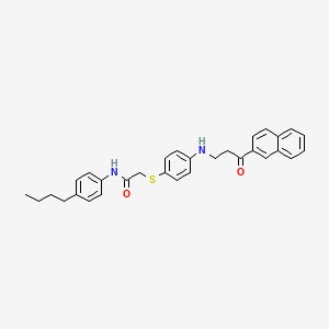 molecular formula C31H32N2O2S B2662236 N-(4-丁基苯基)-2-[(4-{[3-(2-萘基)-3-氧代丙基]氨基}苯基)硫代]乙酰胺 CAS No. 763126-89-2