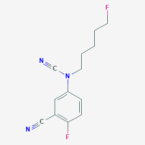 molecular formula C13H13F2N3 B2662242 5-[Cyano(5-fluoropentyl)amino]-2-fluorobenzonitrile CAS No. 2094285-97-7