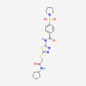 B2662245 N-(5-((2-(cyclopentylamino)-2-oxoethyl)thio)-1,3,4-thiadiazol-2-yl)-4-(pyrrolidin-1-ylsulfonyl)benzamide CAS No. 868974-90-7