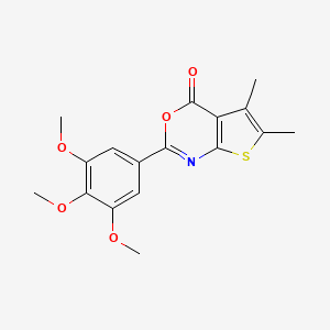 B2662246 5,6-dimethyl-2-(3,4,5-trimethoxyphenyl)-4H-thieno[2,3-d][1,3]oxazin-4-one CAS No. 325742-00-5
