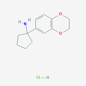 B2662291 1-(2,3-Dihydro-1,4-benzodioxin-6-yl)cyclopentan-1-amine hydrochloride CAS No. 1052550-95-4