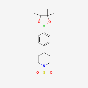 molecular formula C18H28BNO4S B2662295 1-(Methylsulfonyl)-4-(4-(4,4,5,5-tetramethyl-1,3,2-dioxaborolan-2-yl)phenyl)piperidine CAS No. 1428329-80-9