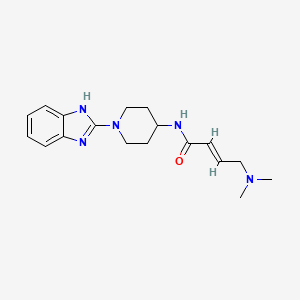 molecular formula C18H25N5O B2662298 (E)-N-[1-(1H-Benzimidazol-2-yl)piperidin-4-yl]-4-(dimethylamino)but-2-enamide CAS No. 2411337-29-4