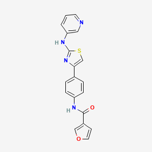 molecular formula C19H14N4O2S B2662300 N-(4-(2-(pyridin-3-ylamino)thiazol-4-yl)phenyl)furan-3-carboxamide CAS No. 1797028-29-5