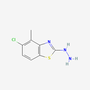 molecular formula C8H8ClN3S B2662304 5-Chloro-2-hydrazino-4-methyl-1,3-benzothiazole CAS No. 872696-07-6