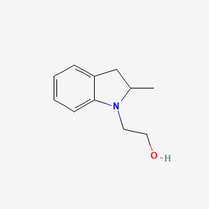 molecular formula C11H15NO B2662305 1H-Indole-1-ethanol, 2,3-dihydro-2-methyl- CAS No. 52469-87-1