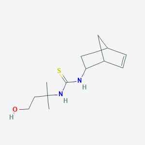 molecular formula C13H22N2OS B2662310 N-bicyclo[2.2.1]hept-5-en-2-yl-N'-(3-hydroxy-1,1-dimethylpropyl)thiourea CAS No. 681258-46-8
