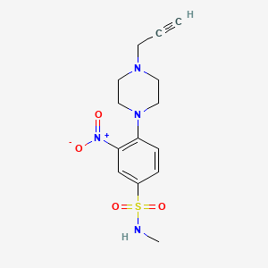 molecular formula C14H18N4O4S B2662346 N-methyl-3-nitro-4-[4-(prop-2-yn-1-yl)piperazin-1-yl]benzene-1-sulfonamide CAS No. 1030722-66-7