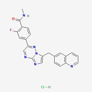 molecular formula C23H18ClFN6O B2662373 Capmatinib HCl CAS No. 1029714-89-3