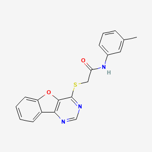molecular formula C19H15N3O2S B2662391 N-(3-methylphenyl)-2-{8-oxa-3,5-diazatricyclo[7.4.0.0^{2,7}]trideca-1(9),2(7),3,5,10,12-hexaen-6-ylsulfanyl}acetamide CAS No. 848734-08-7