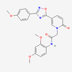 molecular formula C24H22N4O6 B2662397 N-(2,4-dimethoxyphenyl)-2-{5-[3-(4-methoxyphenyl)-1,2,4-oxadiazol-5-yl]-2-oxo-1,2-dihydropyridin-1-yl}acetamide CAS No. 1112408-83-9