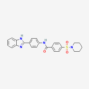 molecular formula C25H24N4O3S B2662402 N-[4-(1H-1,3-BENZODIAZOL-2-YL)PHENYL]-4-(PIPERIDINE-1-SULFONYL)BENZAMIDE CAS No. 394229-29-9