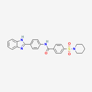 N-(4-(1H-benzo[d]imidazol-2-yl)phenyl)-4-(piperidin-1-ylsulfonyl)benzamide