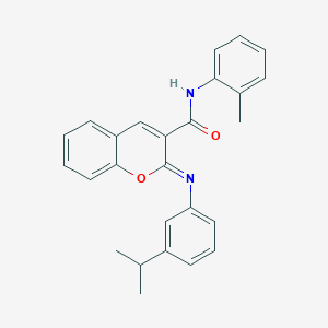 (2Z)-N-(2-methylphenyl)-2-{[3-(propan-2-yl)phenyl]imino}-2H-chromene-3-carboxamide