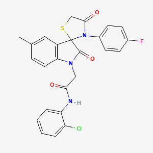 N-(2-chlorophenyl)-2-(3'-(4-fluorophenyl)-5-methyl-2,4'-dioxospiro[indoline-3,2'-thiazolidin]-1-yl)acetamide