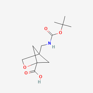 4-[[(2-Methylpropan-2-yl)oxycarbonylamino]methyl]-2-oxabicyclo[2.1.1]hexane-1-carboxylic acid