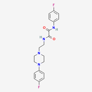 molecular formula C20H22F2N4O2 B2662421 N1-(4-fluorophenyl)-N2-(2-(4-(4-fluorophenyl)piperazin-1-yl)ethyl)oxalamide CAS No. 1049419-25-1