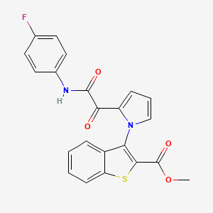 molecular formula C22H15FN2O4S B2662423 methyl 3-{2-[2-(4-fluoroanilino)-2-oxoacetyl]-1H-pyrrol-1-yl}-1-benzothiophene-2-carboxylate CAS No. 477872-80-3