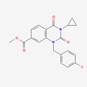 molecular formula C20H17FN2O4 B2662429 Methyl 3-cyclopropyl-1-[(4-fluorophenyl)methyl]-2,4-dioxoquinazoline-7-carboxylate CAS No. 2380009-11-8