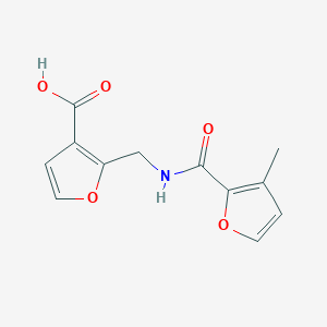 molecular formula C12H11NO5 B2662437 2-{[(3-Methyl-furan-2-carbonyl)-amino]-methyl}-furan-3-carboxylic acid CAS No. 447431-22-3
