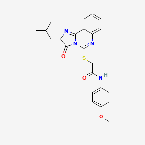 molecular formula C24H26N4O3S B2662442 N-(4-ethoxyphenyl)-2-((2-isobutyl-3-oxo-2,3-dihydroimidazo[1,2-c]quinazolin-5-yl)thio)acetamide CAS No. 1053084-32-4