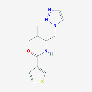 molecular formula C12H16N4OS B2662456 N-(3-methyl-1-(1H-1,2,3-triazol-1-yl)butan-2-yl)thiophene-3-carboxamide CAS No. 2034334-05-7