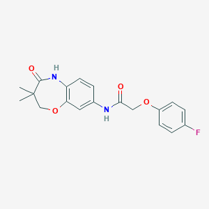molecular formula C19H19FN2O4 B2662494 N-(3,3-dimethyl-4-oxo-2,3,4,5-tetrahydrobenzo[b][1,4]oxazepin-8-yl)-2-(4-fluorophenoxy)acetamide CAS No. 921811-16-7