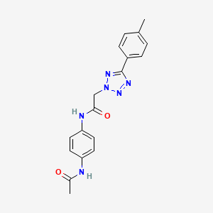 molecular formula C18H18N6O2 B2662498 N-(4-acetamidophenyl)-2-[5-(4-methylphenyl)-2H-1,2,3,4-tetrazol-2-yl]acetamide CAS No. 926116-93-0